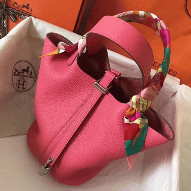 Rose lipstick cheap replica H**me5 Picotin Lock 18cm handbag