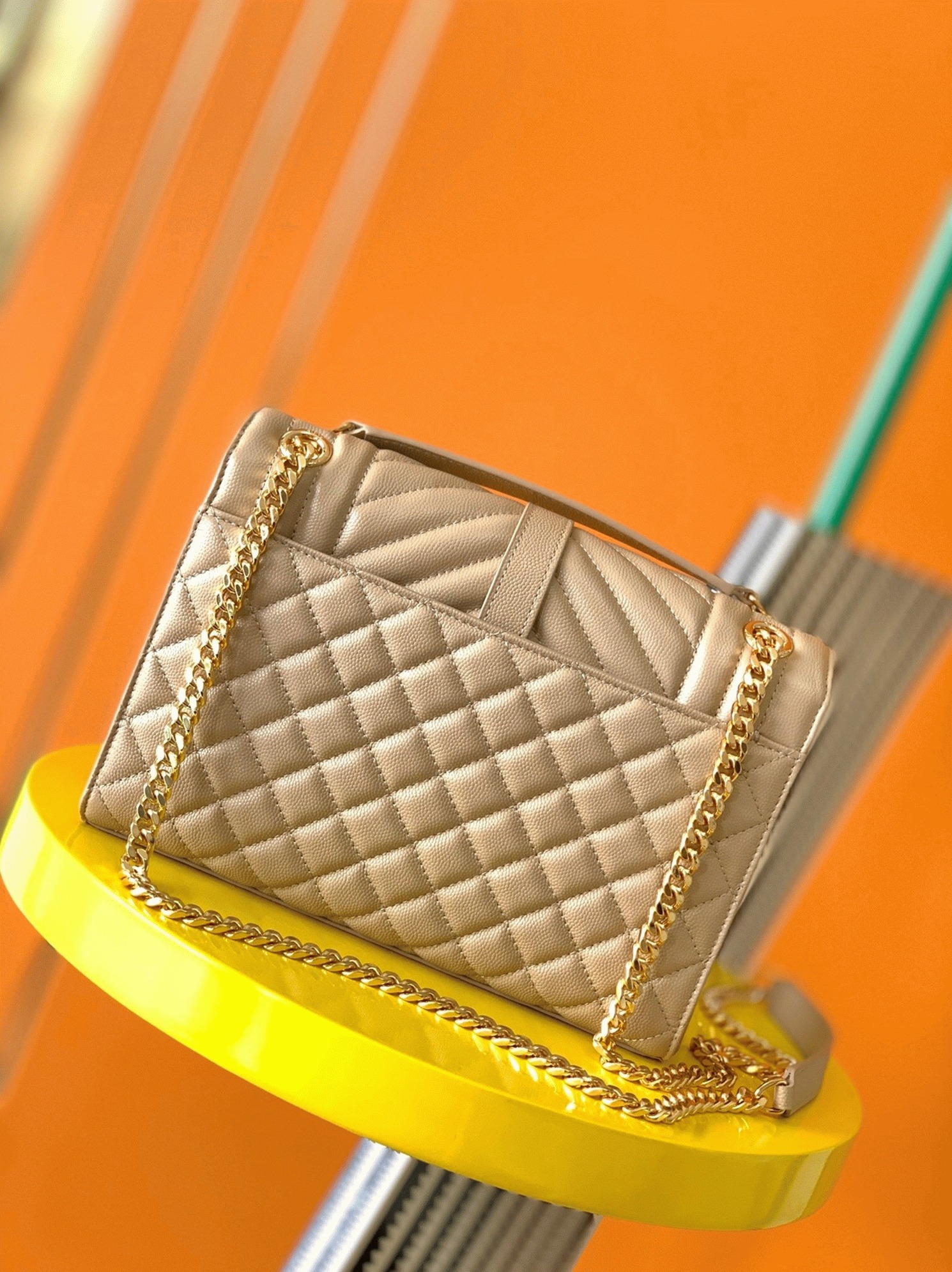 Replica Sa1nt Lau*nt Envelope Medium Bag Beige