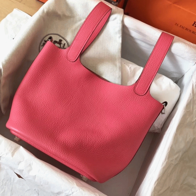 Rose lipstick cheap replica H**me5 Picotin Lock 22cm handbag