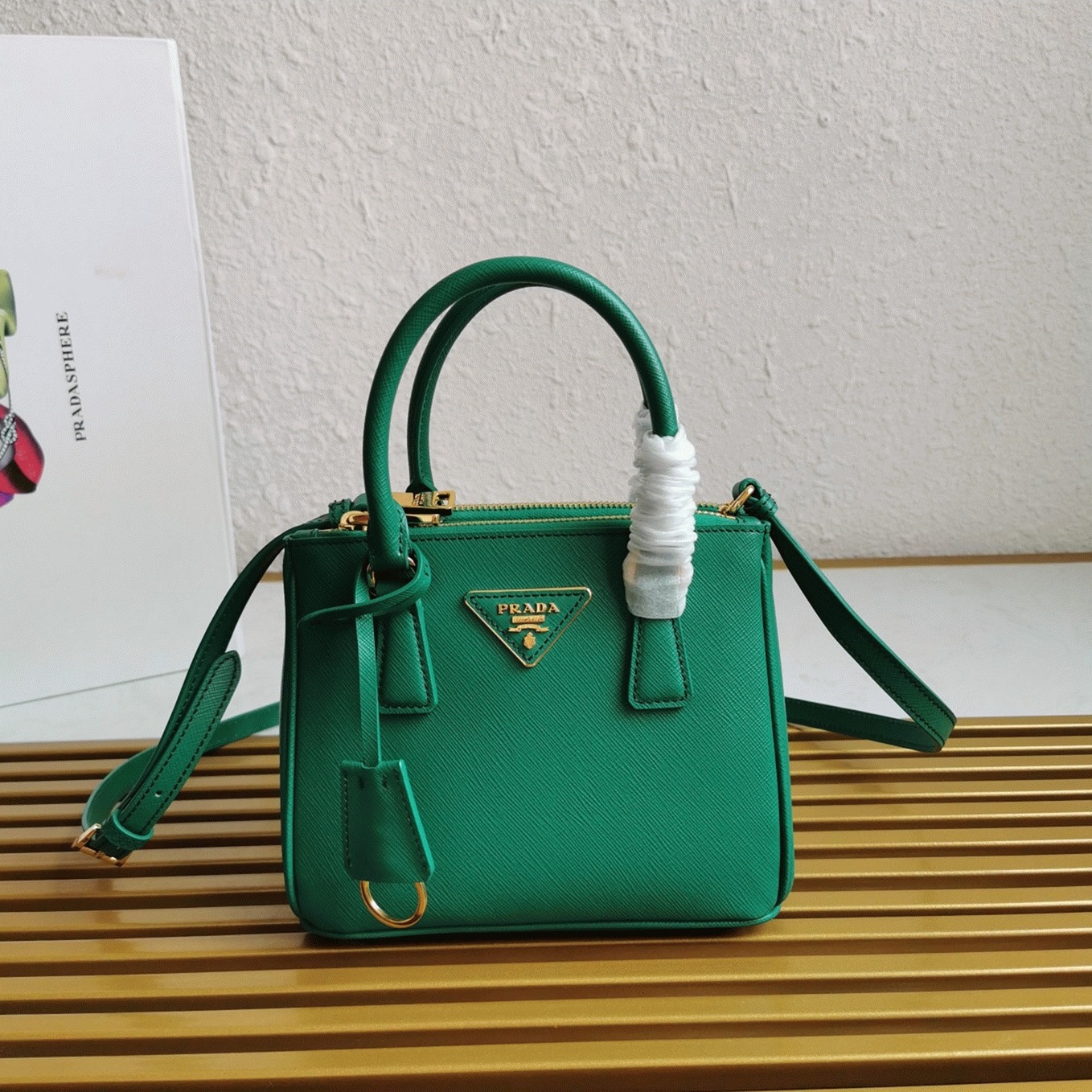 Green Pra*a Mini Galleria Bag Knockoff