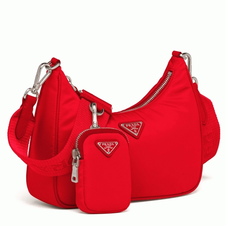 Pra*a Re-Edition Shoulder Bag Replica in Red