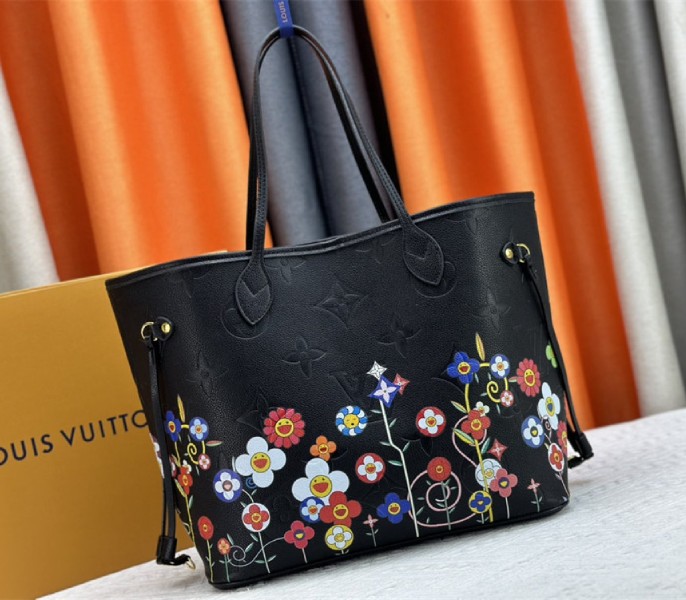 L0vis Vvtt0n X TM Monogram Empreinte Neverfull MM In Black With Style 1