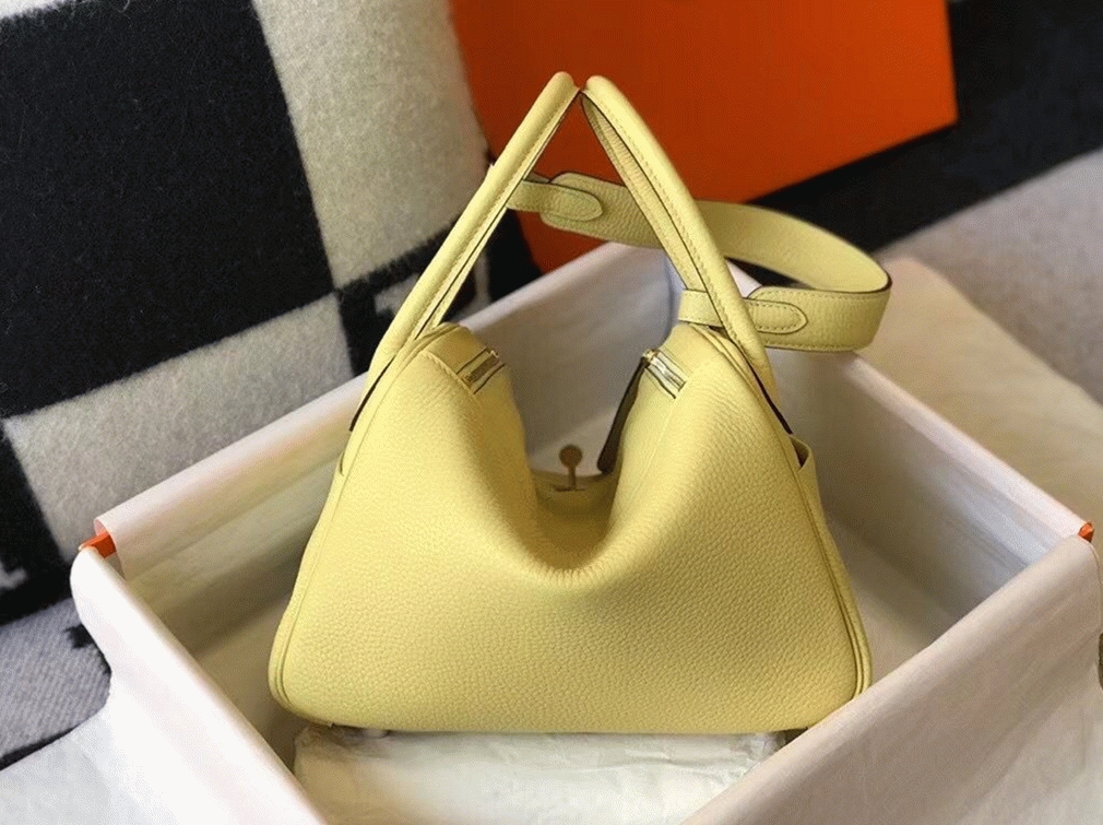Best replica H**me5 Lindy 30cm bag in jaune poussin hue