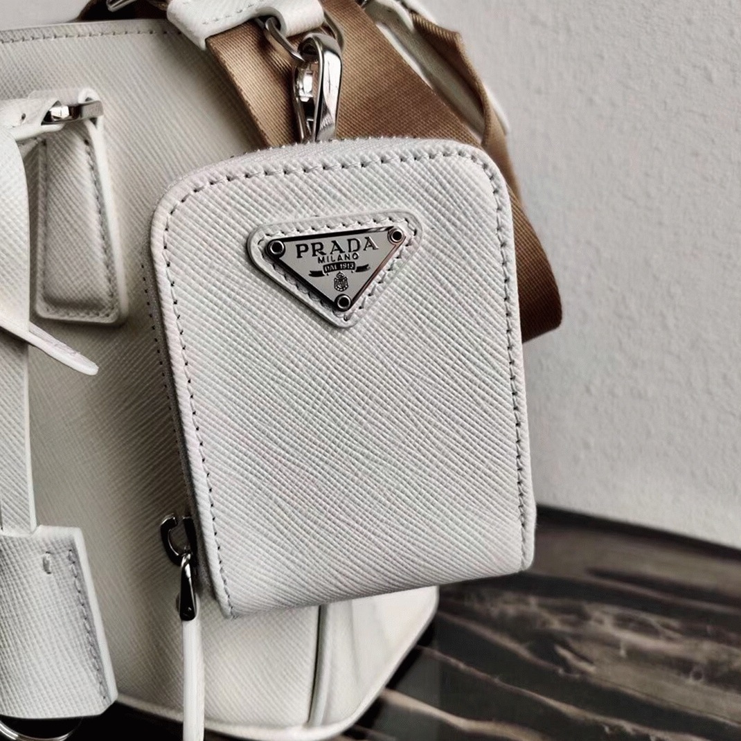 White Pra*a Galleria Mini Bag Fake