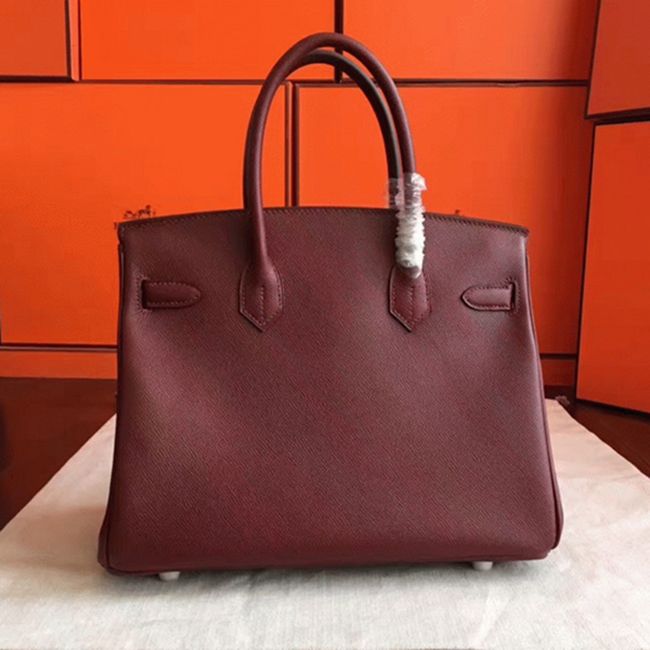 Bordeaux Knockoff Designer H**me5 Birkin 30cm Bag