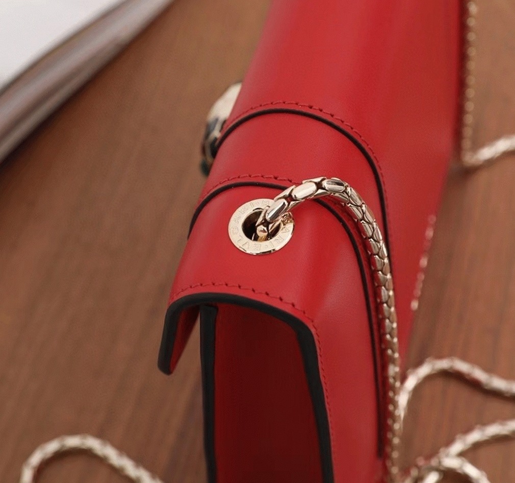 Red Leather Bv1g*ai Serpenti Forever Imitation Small Crossbody Bag