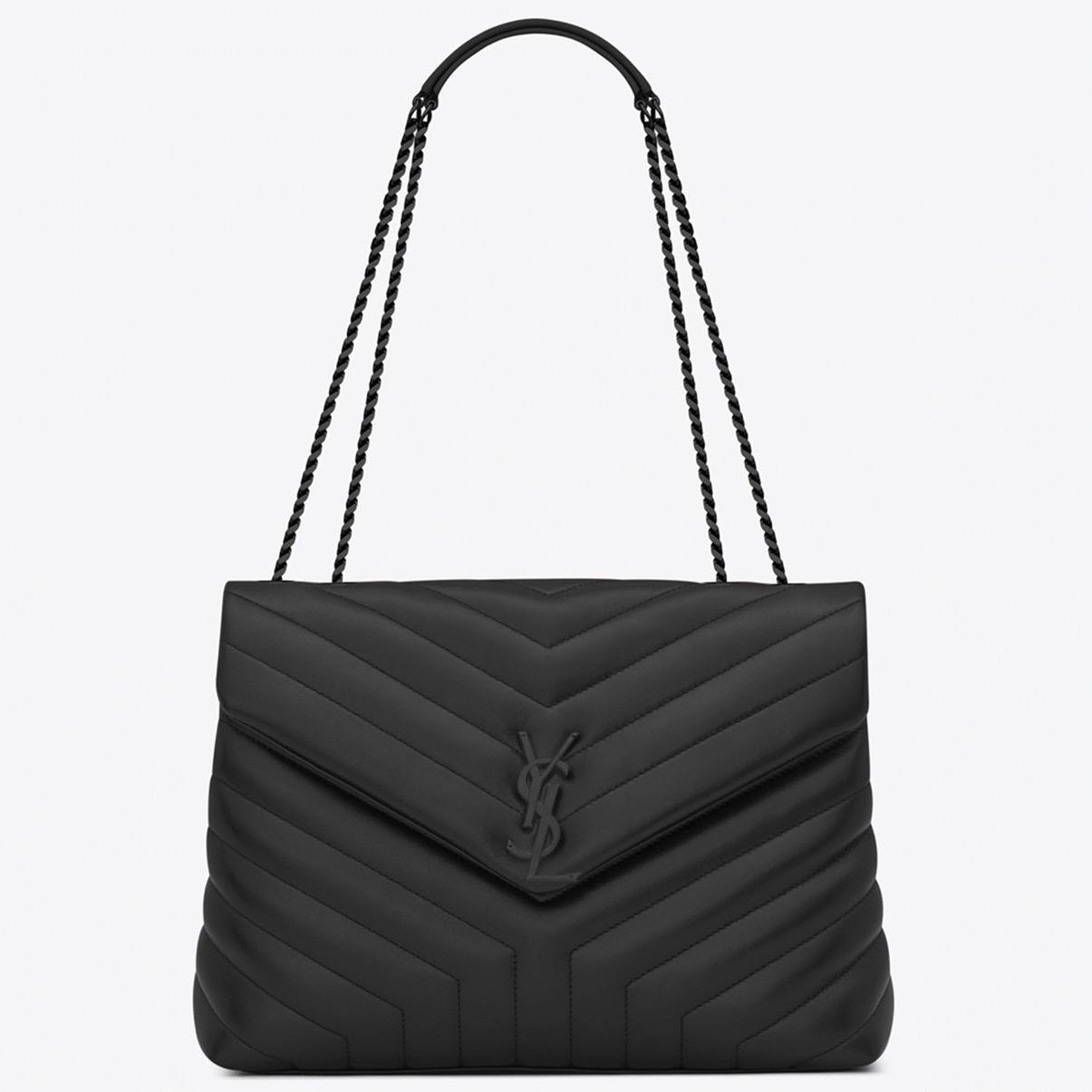 Fake Sa1nt Lau*nt LouLou Medium Chain Bag Black