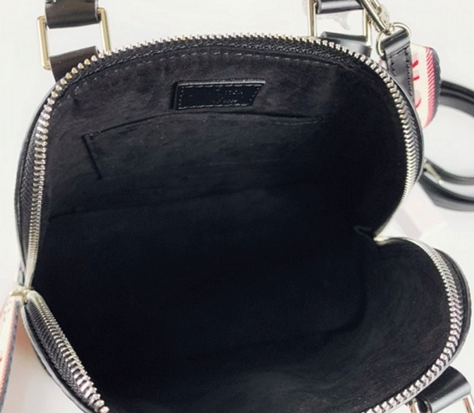 L0vis Vvtt0n Epi Leather Alma BB Handbag In Black With Jacquard Strap