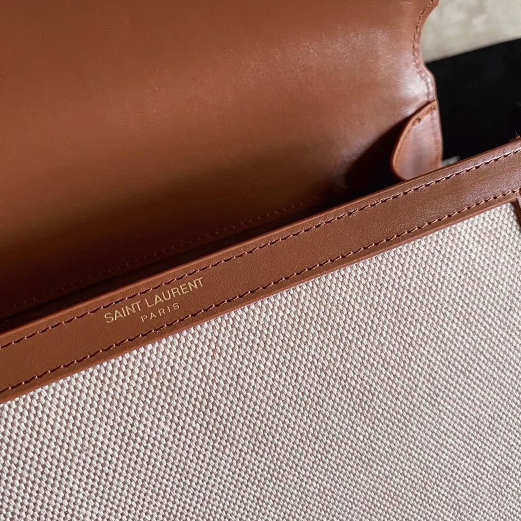 Fake Sa1nt Lau*nt Cassandra Medium Bag Beige Canvas