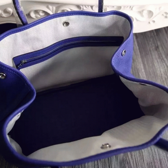 Electric Blue Leather Fake H**me5 Garden Party 36cm Tote Bag