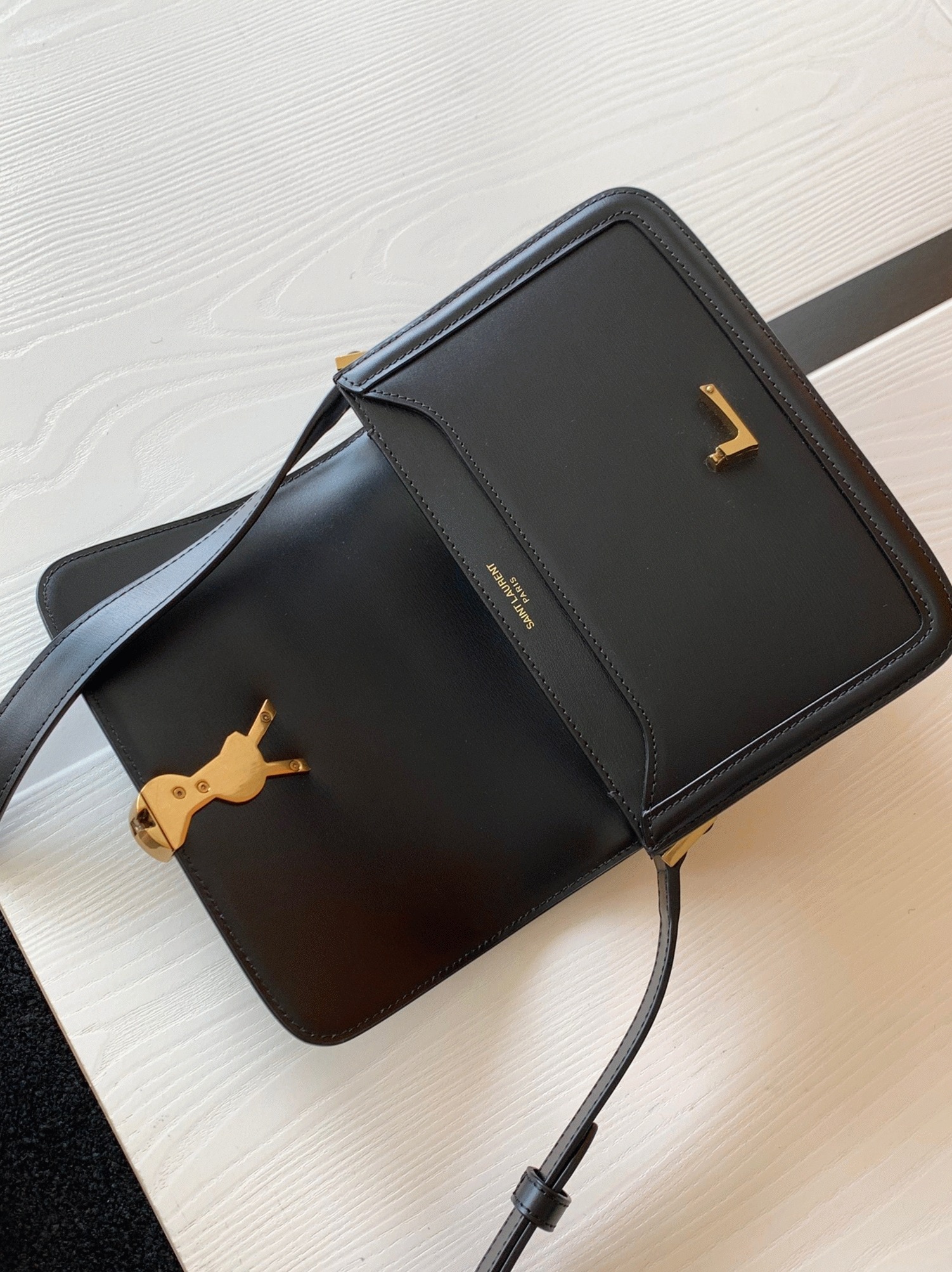 Replica Sa1nt Lau*nt Small Solferino Bag Black Calfskin