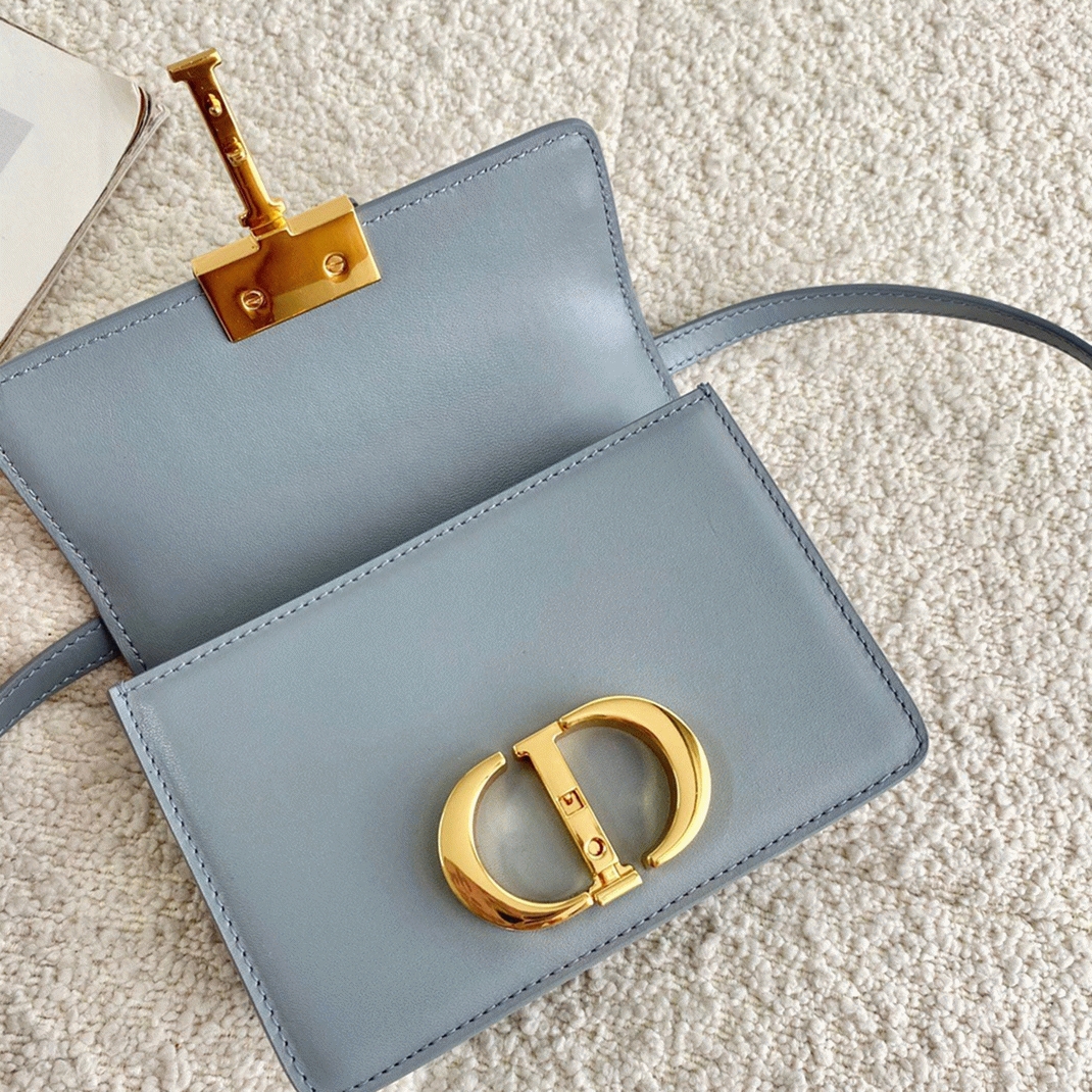 D10r 30 Montaigne Micro Bag Knockoff in Grey Box Calfskin