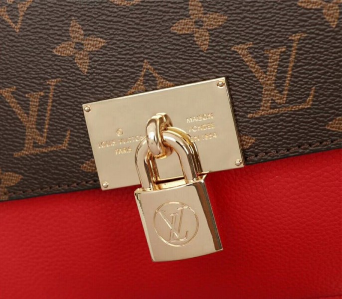 L0vis Vvtt0n Monogram Canvas Marignan Bag In Coquelicot Red