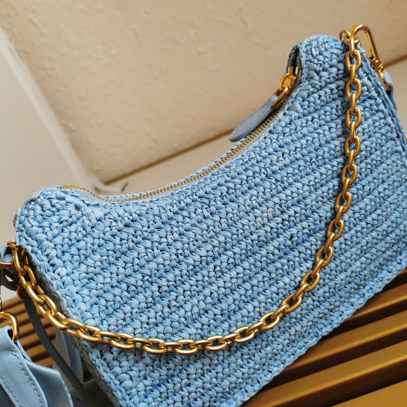 Pra*a Re-Edition Shoulder Bag Fake in Blue