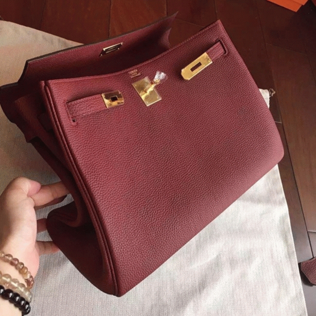Bordeaux Clemence Replica H**me5 Kelly 35cm Rich Color Bag