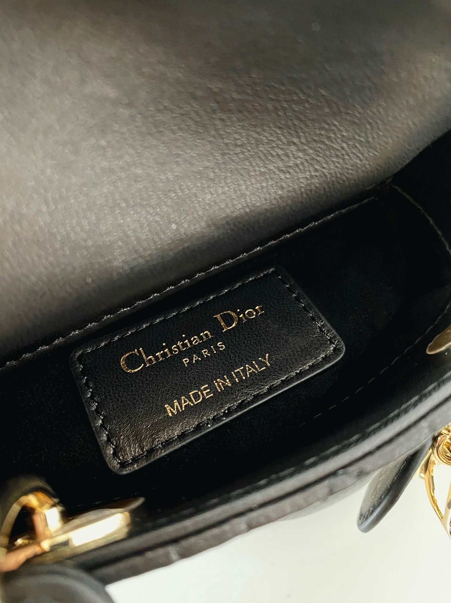 D10r Lady D10r Micro Bag Fake in Black Cannage Lambskin