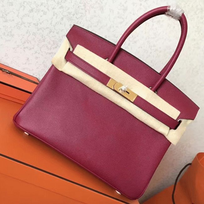 Ruby Tone Faux Designer H**me5 Birkin 30cm Tote