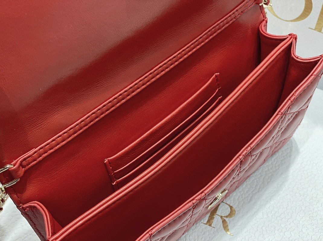 D10r Miss D10r Mini Bag Knockoff in Red Cannage Lambskin