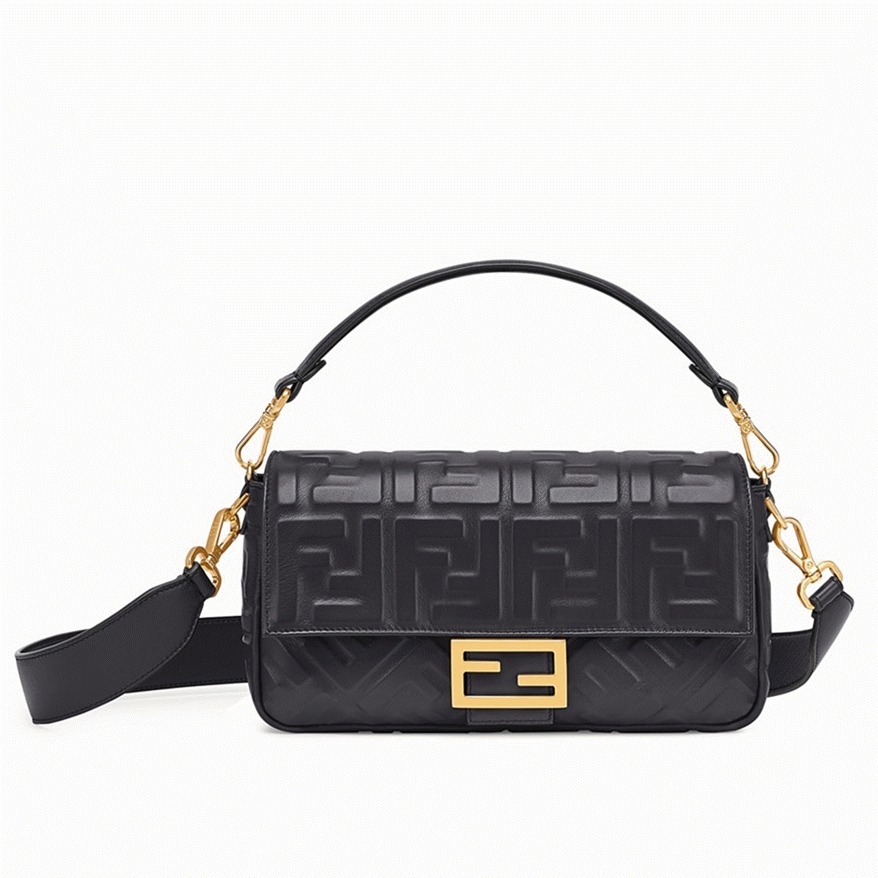 Top Quality Fake F**di Medium Baguette Bag In Black FF