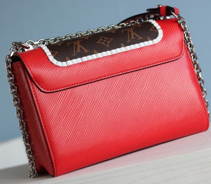 L0vis Vvtt0n Epi Leather Twist MM Canvas Trompe loeil Braid Bag In Red