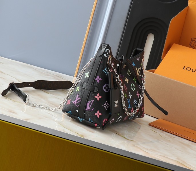 LV X TM Multicolored CarryAll BB In Black