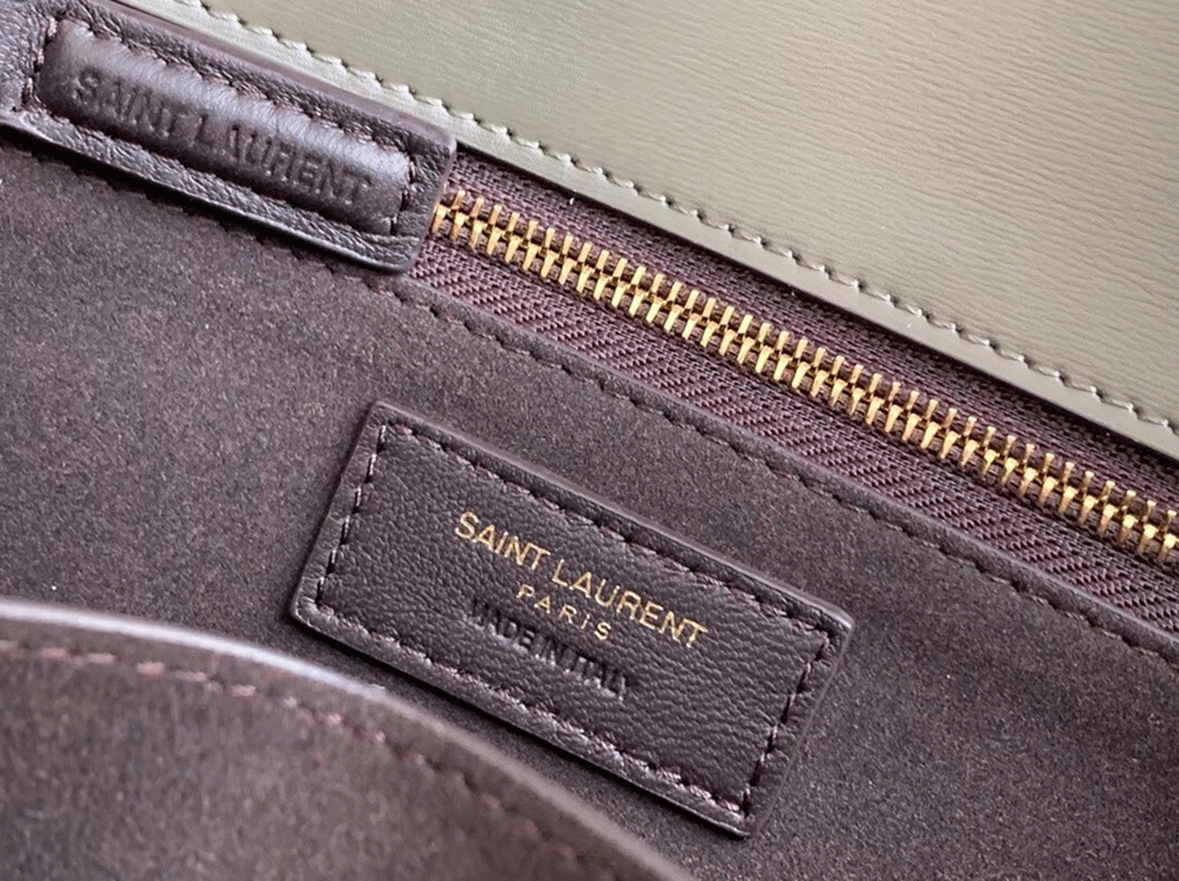 Fake Sa1nt Lau*nt Le Carre Satchel Bag Olive