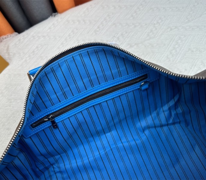 L0vis Vvtt0n Monogram Macassar Canvas Keepall Bandouliere 50 In Gaston Blue