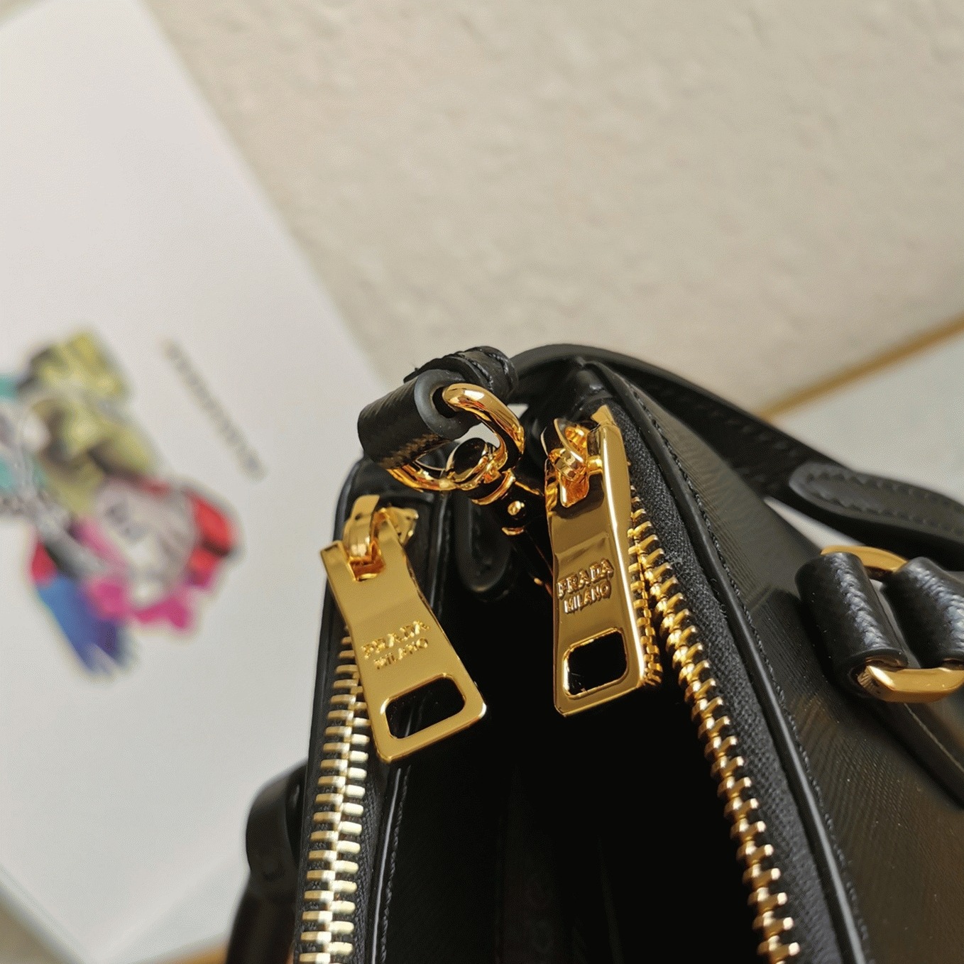 Black Pra*a Mini Galleria Bag Best Replica