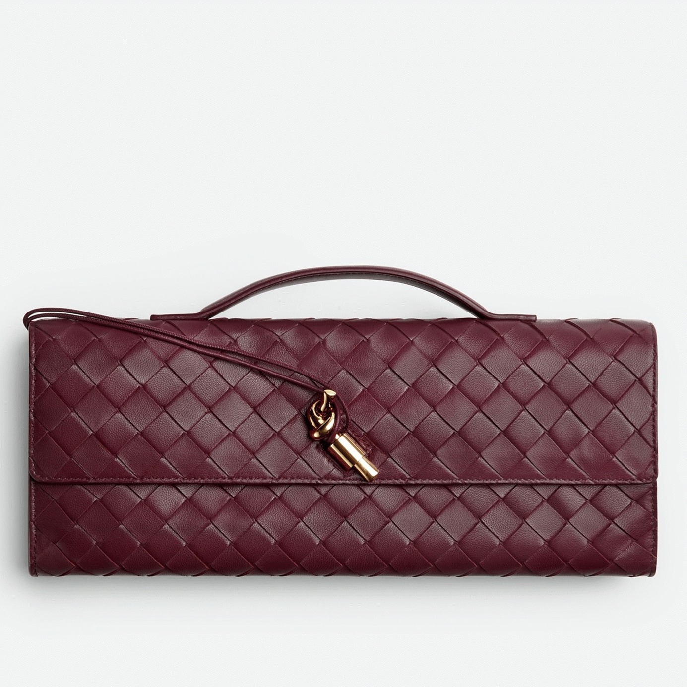 Replica B0tt*ga Ven*ta Andiamo Clutch with Handle Barolo