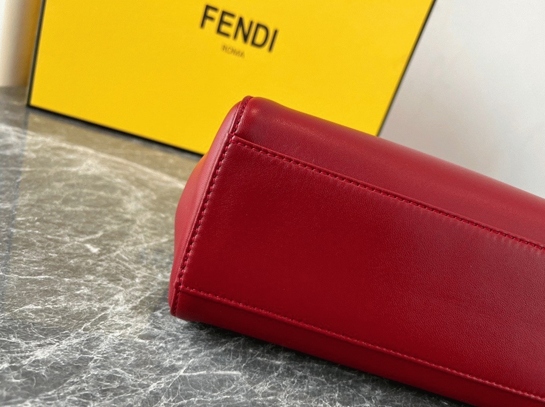 Top Quality Knockoff F**di Peekaboo Mini Bag In Red Nappa Leather