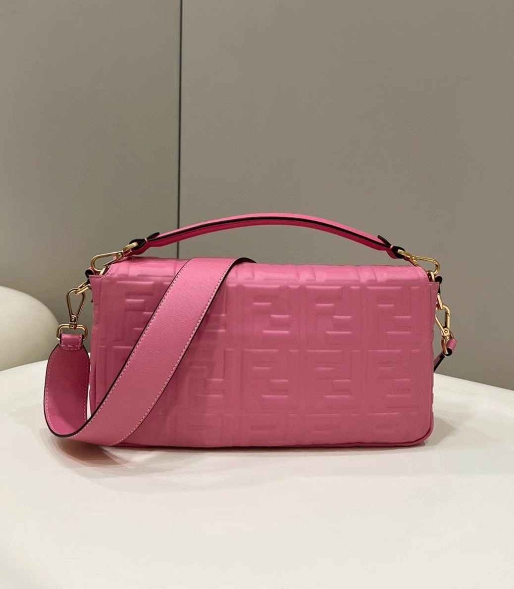 Top Quality Knockoff F**di Large Baguette Bag In Pink FF