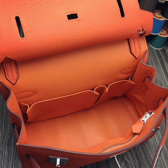 Orange replica H**me5 Jypsiere 34cm handbag