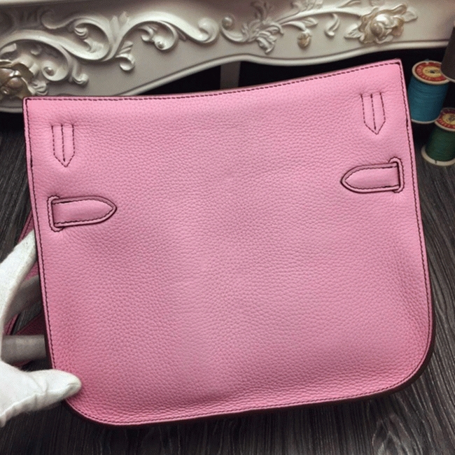 Pink fake luxury H**me5 Jypsiere 34cm handbag