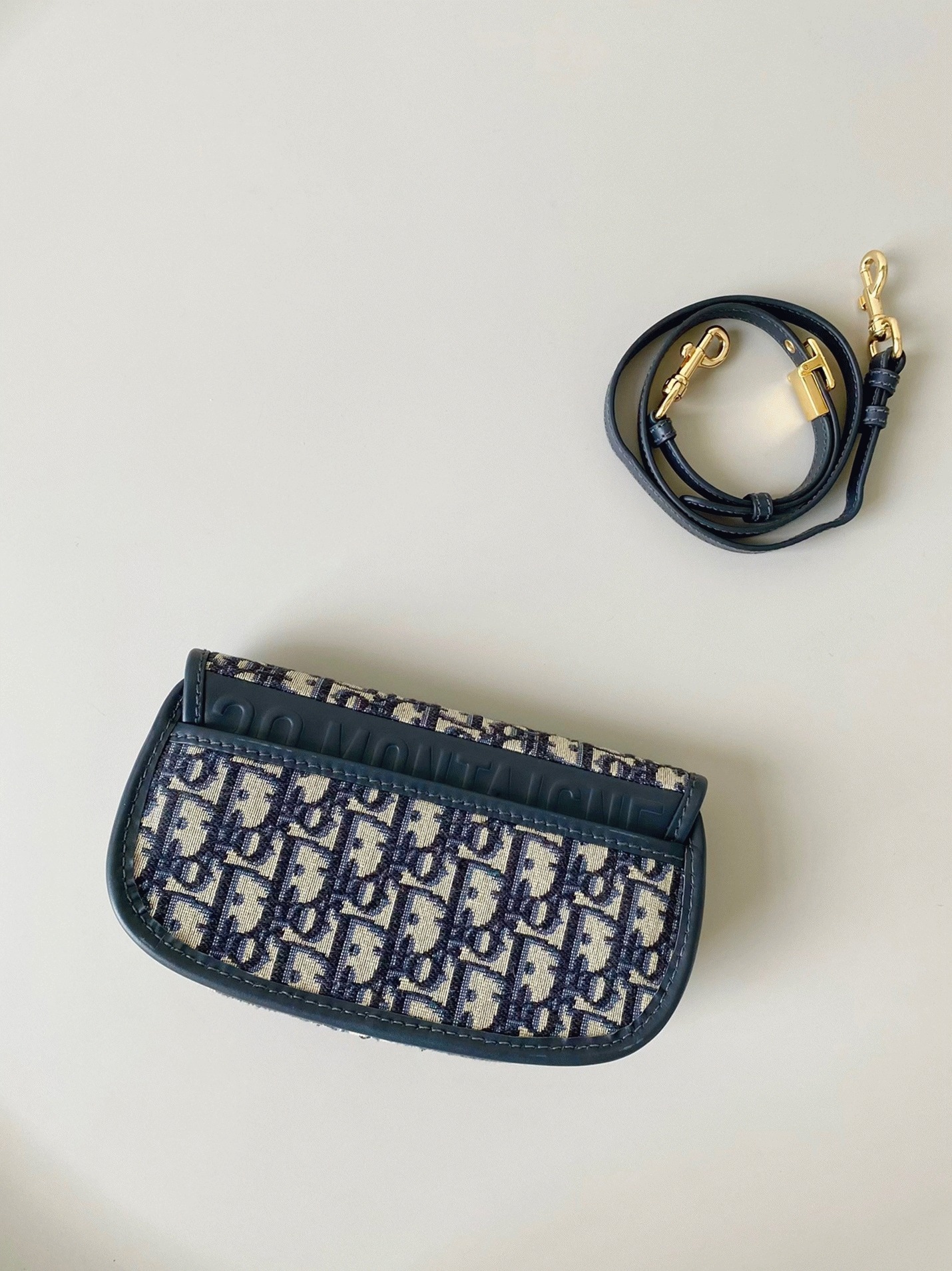 D10r Bobby East-West Bag Knockoff in Blue D10r Oblique Jacquard
