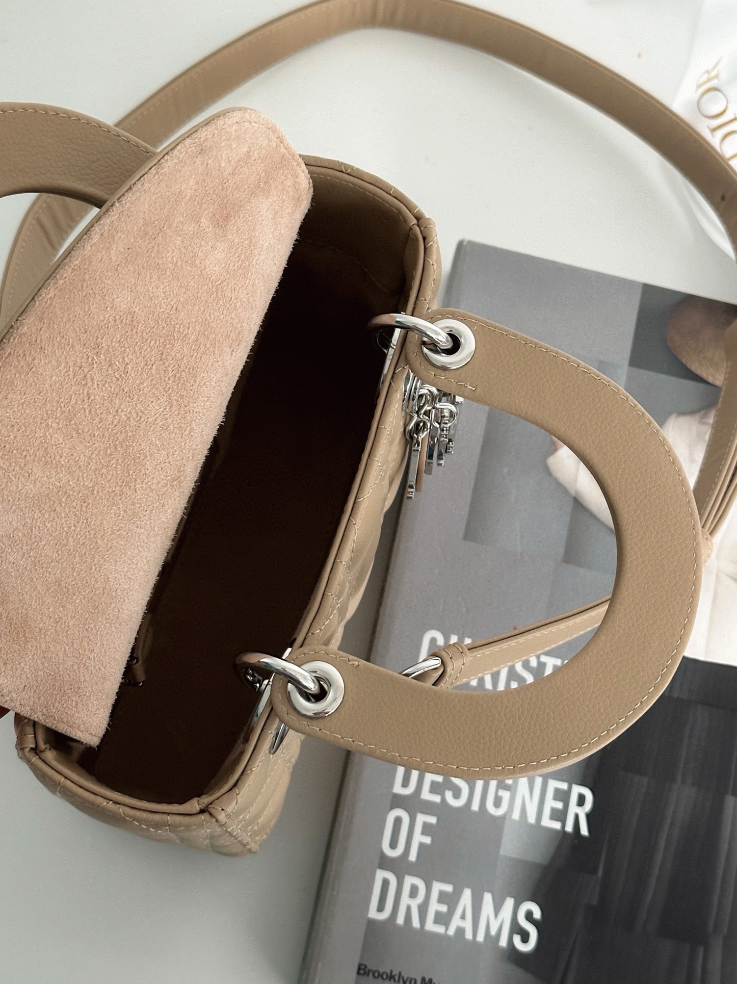 D10r Small Lady D10r My ABCD10r Bag Replica in Beige Cannage