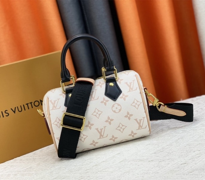 L0vis Vvtt0n Monogram Dune Canvas Speedy 20 Handbag With Jacquard Strap