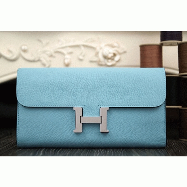 Light blue fake H**me5 Constance wallet