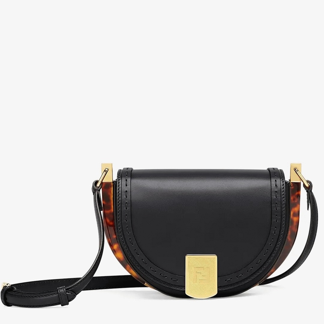 Top Quality Replica F**di Moonlight Saddle Bag In Black Calfskin