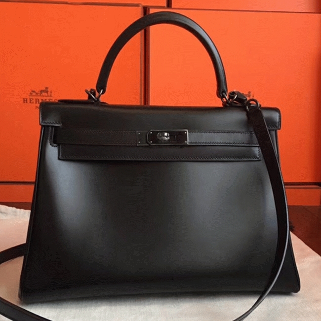 So Black Imitation H**me5 Kelly Retourne 32cm French Style Bag