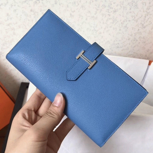 Blue Jean Epsom Replica H**me5 Bearn Wallet