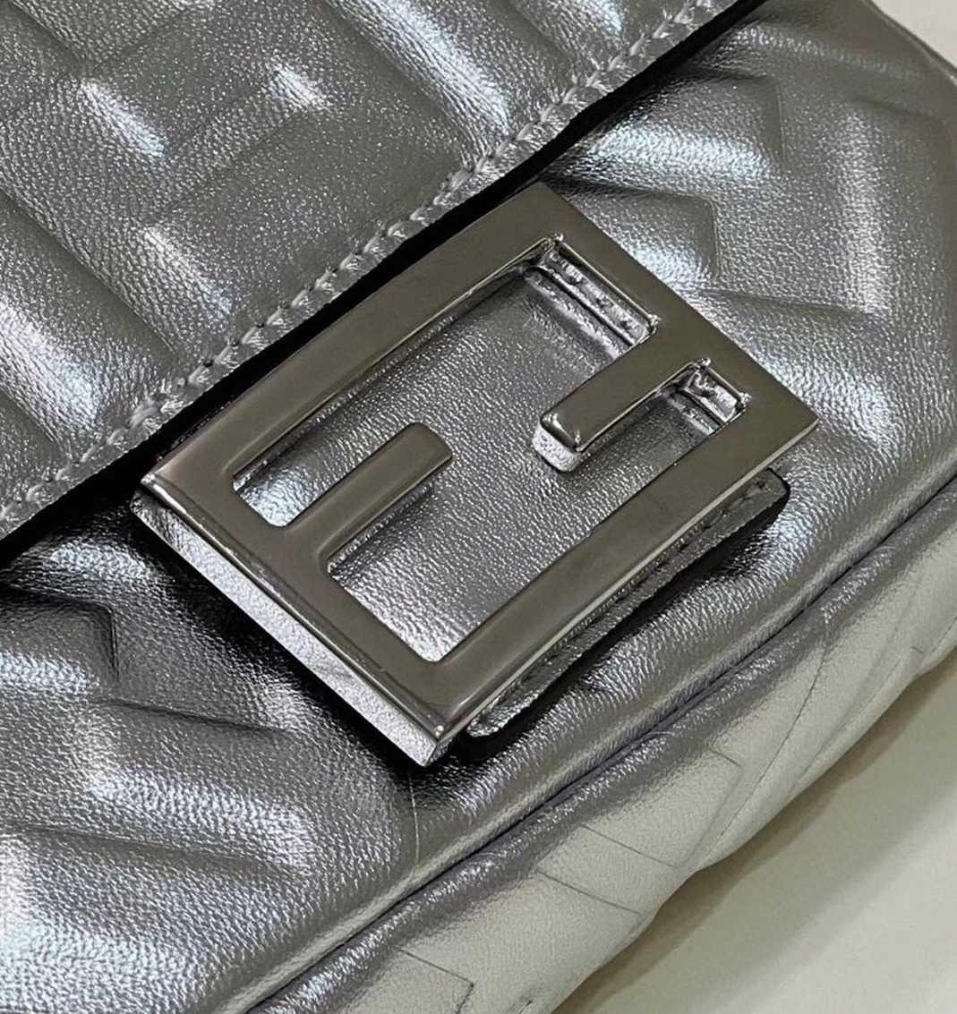Top Quality Replica F**di Small Baguette Bag In Silver FF