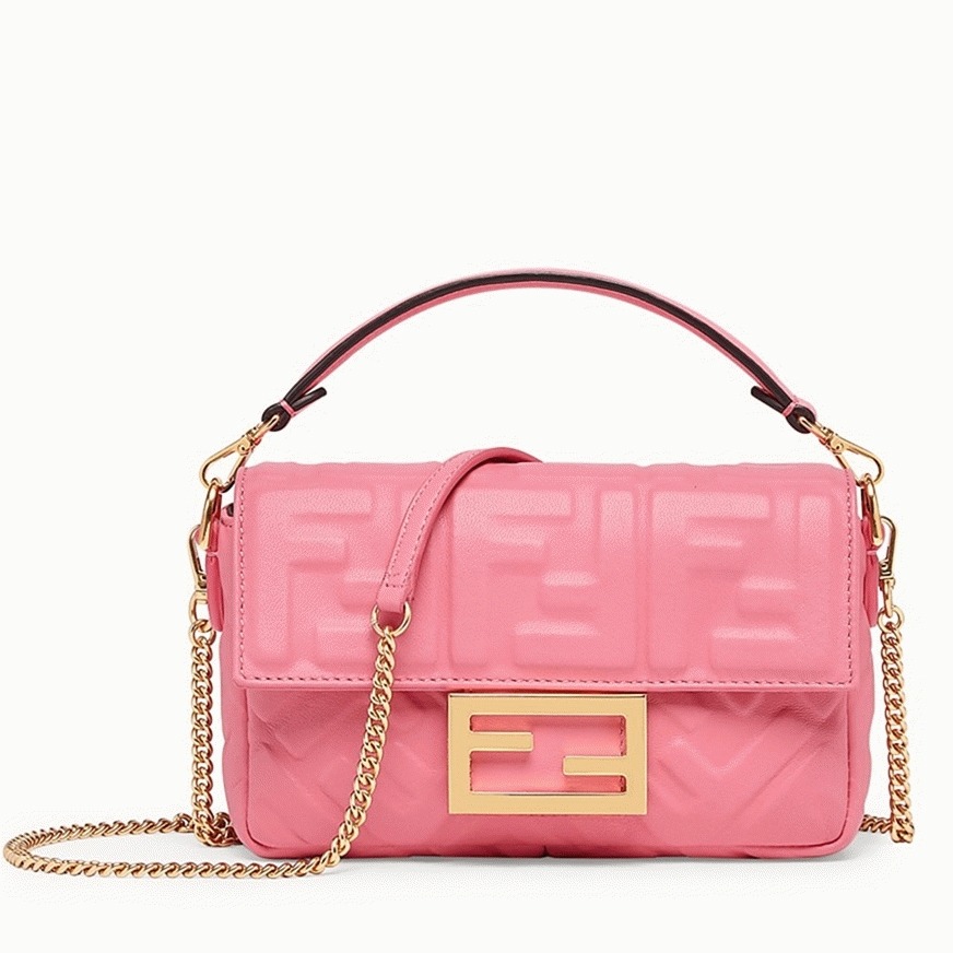 Top Quality Faux F**di Small Baguette Bag In Pink FF