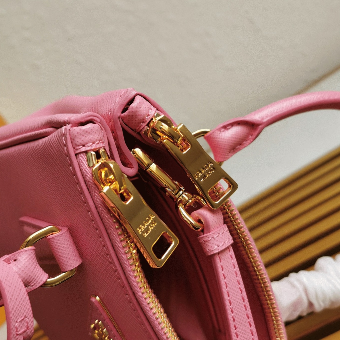 Pink Pra*a Mini Galleria Bag Fake