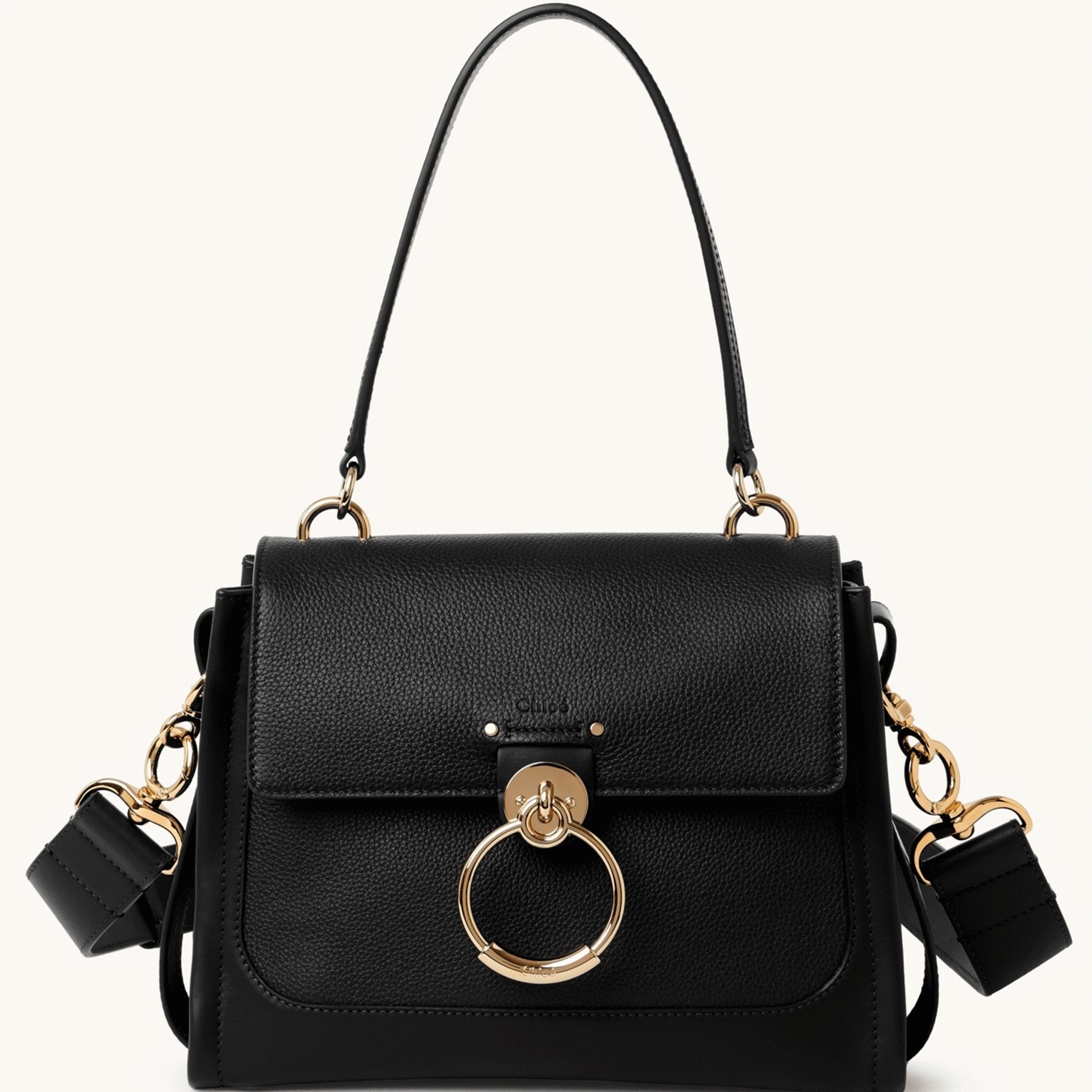 top quality knockoff Ch10e small tess day bag in black grained leather