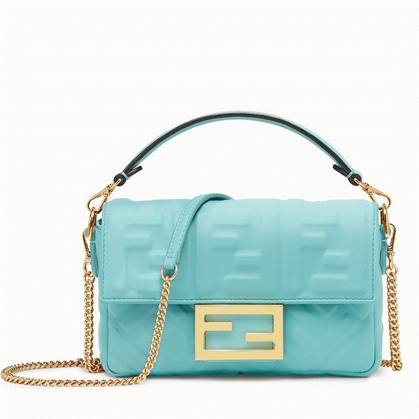 Top Quality Fake F**di Small Baguette Bag In Blue FF