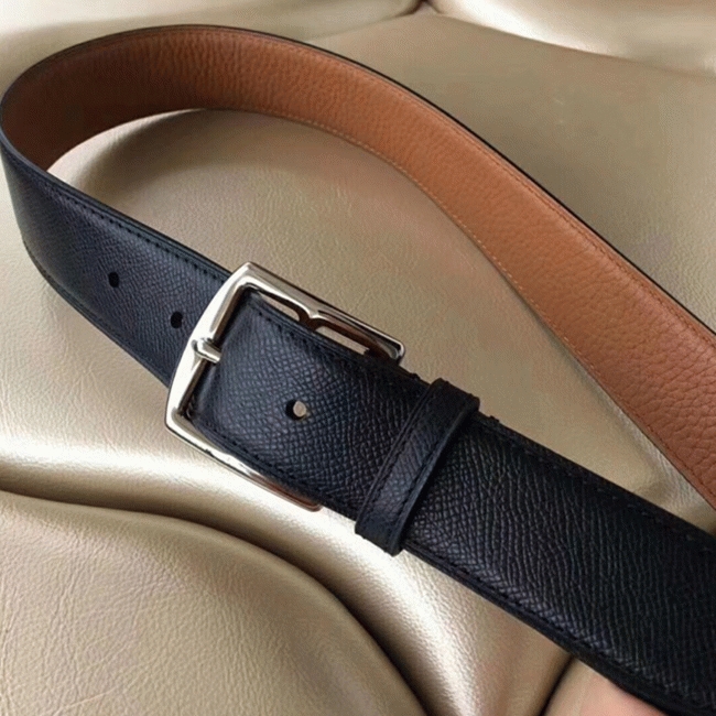 Black epsom leather fake H**me5 Etriviere belt