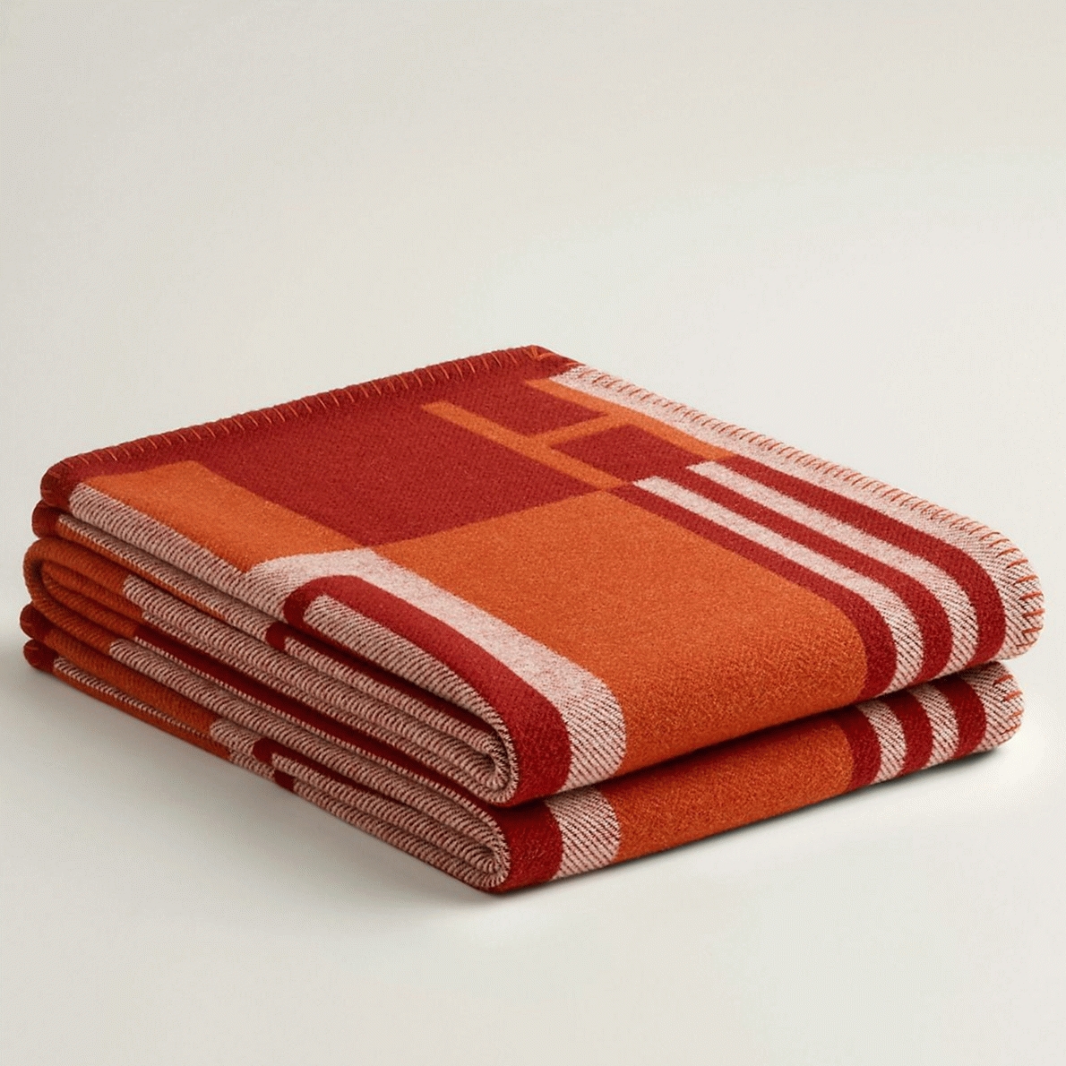 Fake H**me5 Ithaque blanket in cuivre wool and cashmere