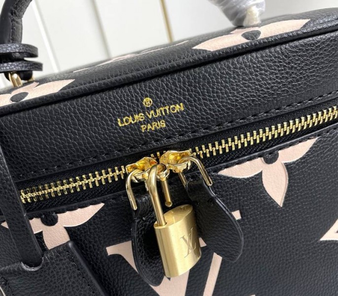 L0vis Vvtt0n Bicolor Monogram Empreinte Vanity PM Bag In Black And Beige