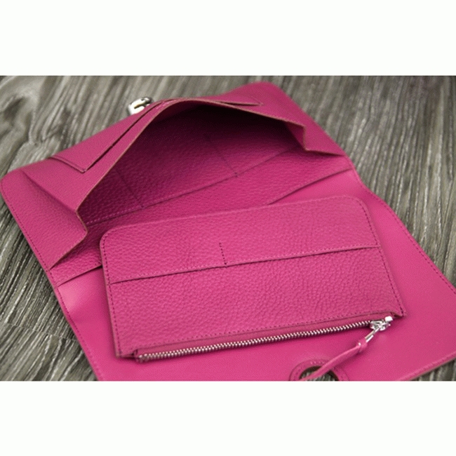 Purple knockoff designer H**me5 Dogon combine wallet