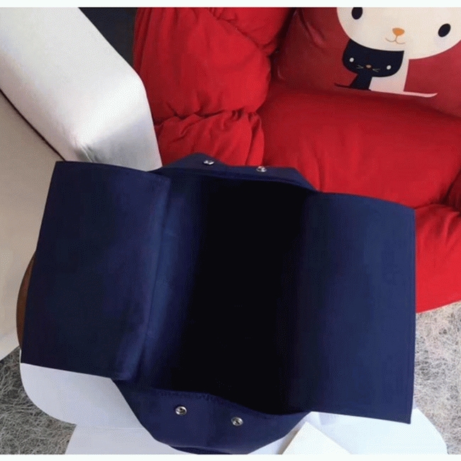 Dark Blue Canvas Knockoff H**me5 Cabag Elan Casual Tote